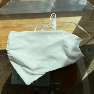 White cowl neck Garage tank